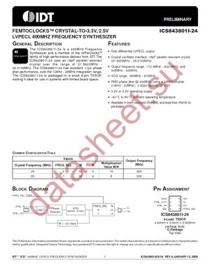 ICS843801AGI-24LF datasheet  